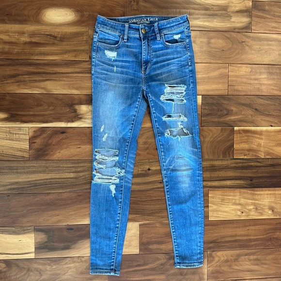 American Eagle Super Stretch X High Rise Jeggings size 4 - Picture 1 of 8